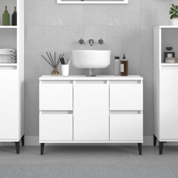 Meuble d'évier blanc 80x33x60 cm bois d'ingénierie 618055618055
