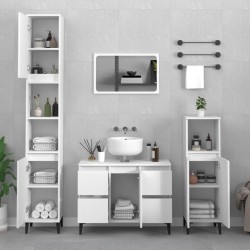 Meuble d'évier blanc 80x33x60 cm bois d'ingénierie 618055618055