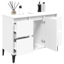 Meuble d'évier blanc 80x33x60 cm bois d'ingénierie 618055618055