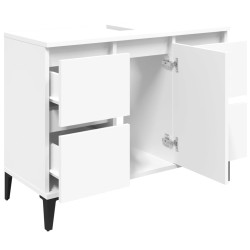 Meuble d'évier blanc 80x33x60 cm bois d'ingénierie 618055618055