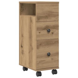 Meuble étroit de salle de bain à roulettes chêne artisanal 618056618056