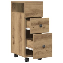 Meuble étroit de salle de bain à roulettes chêne artisanal 618056618056