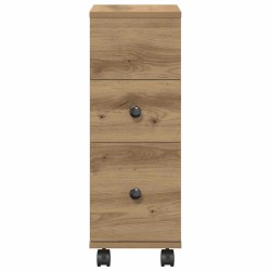 Meuble étroit de salle de bain à roulettes chêne artisanal 618056618056