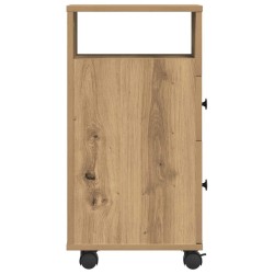 Meuble étroit de salle de bain à roulettes chêne artisanal 618056618056