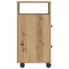 Meuble étroit de salle de bain à roulettes chêne artisanal 618056618056