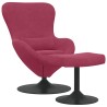 Chaise Œuf avec Pouf Bordeaux Velours 618059618059