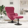 Chaise Œuf avec Pouf Bordeaux Velours 618059618059