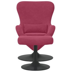 Chaise Œuf avec Pouf Bordeaux Velours 618059618059