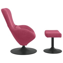 Chaise Œuf avec Pouf Bordeaux Velours 618059618059
