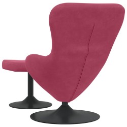 Chaise Œuf avec Pouf Bordeaux Velours 618059618059