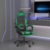 Chaise de jeu pivotante et repose-pied Noir et vert Similicuir 618063618063