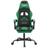 Chaise de jeu pivotante et repose-pied Noir et vert Similicuir 618063618063