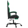 Chaise de jeu pivotante et repose-pied Noir et vert Similicuir 618063618063