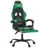Chaise de jeu pivotante et repose-pied Noir et vert Similicuir 618063618063