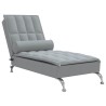 Chaise longue de massage avec traversin gris clair tissu 618064618064