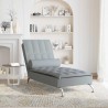 Chaise longue de massage avec traversin gris clair tissu 618064618064