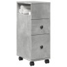Meuble étroit de salle de bain à roulettes gris béton 618067618067