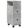 Meuble étroit de salle de bain à roulettes gris béton 618067618067