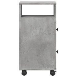 Meuble étroit de salle de bain à roulettes gris béton 618067618067