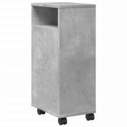 Meuble étroit de salle de bain à roulettes gris béton 618067618067