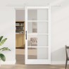 Porte coulissante Blanc 93 x 211 cm Bois de pin massif et verre 618072618072