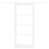 Porte coulissante Blanc 93 x 211 cm Bois de pin massif et verre 618072618072