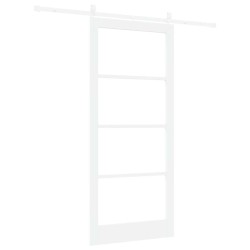 Porte coulissante Blanc 93 x 211 cm Bois de pin massif et verre 618072618072
