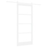 Porte coulissante Blanc 93 x 211 cm Bois de pin massif et verre 618072618072