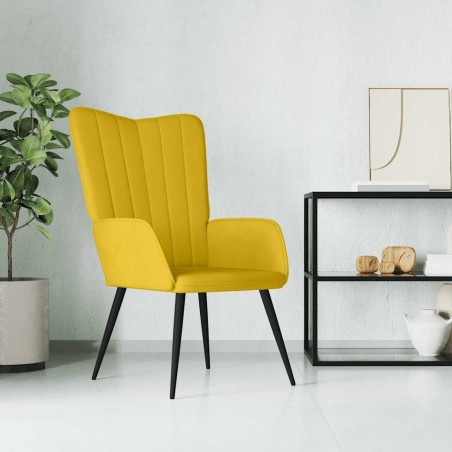 Chaise de relaxation Jaune moutarde Velours 618073618073