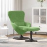 Chaise Œuf avec Pouf Vert clair Velours 618075618075