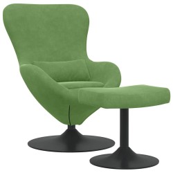 Chaise Œuf avec Pouf Vert clair Velours 618075618075