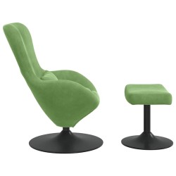 Chaise Œuf avec Pouf Vert clair Velours 618075618075
