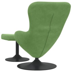Chaise Œuf avec Pouf Vert clair Velours 618075618075