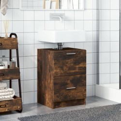 Meuble d'évier chêne fumé 40x37x59 cm bois d'ingénierie 618081618081