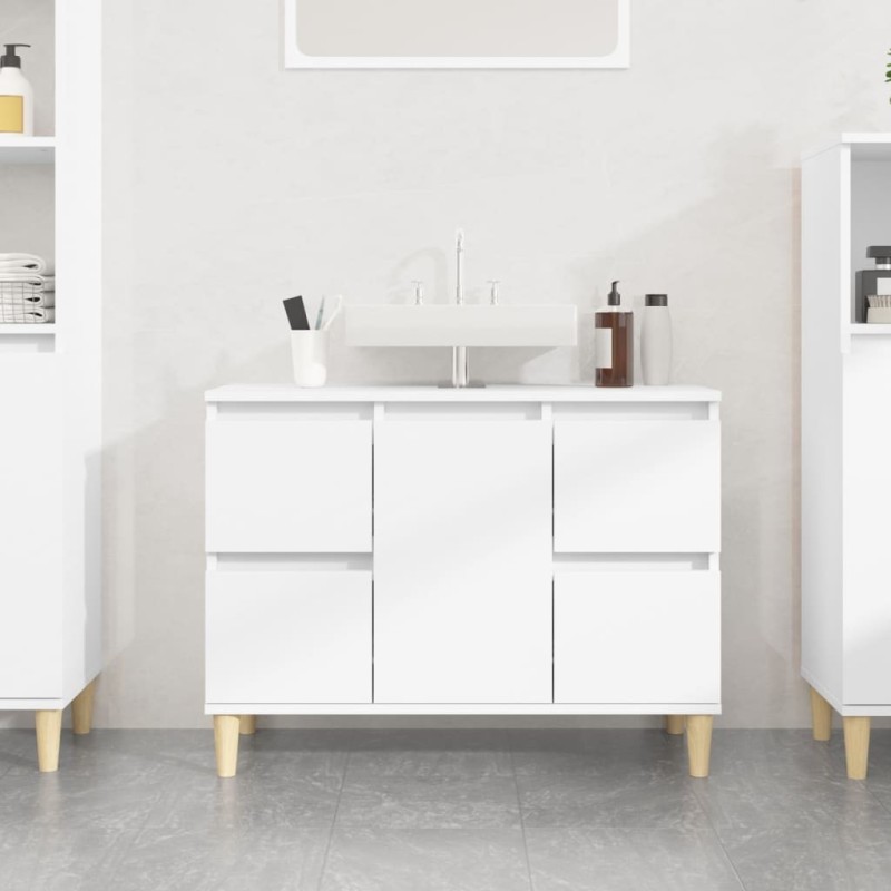 Meuble d'évier blanc 80x33x60 cm bois d'ingénierie 618083618083