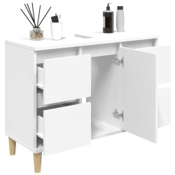 Meuble d'évier blanc 80x33x60 cm bois d'ingénierie 618083618083