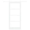 Porte coulissante Blanc 93 x 211 cm Bois de pin massif et verre 618084618084