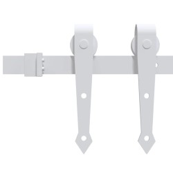 Porte coulissante Blanc 93 x 211 cm Bois de pin massif et verre 618084618084