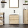Meuble de salle de bain lavabo et tiroirs chêne sonoma 618085618085