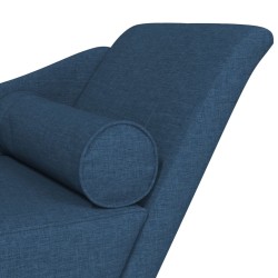 Chaise longue avec coussins bleu tissu 618087618087