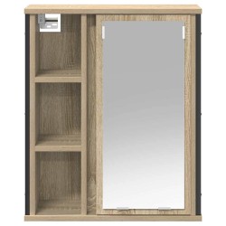 Meuble murale de salle de bain miroir chêne sonoma 50x21x60 cm 618090618090