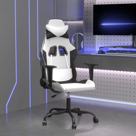 Chaise de jeu Blanc et noir Similicuir 618091618091