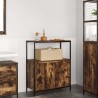 Meuble de salle de bain avec étagères chêne fumé 76,5x35x95 cm 618095618095