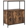 Meuble de salle de bain avec étagères chêne fumé 76,5x35x95 cm 618095618095