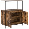 Meuble de salle de bain avec étagères chêne fumé 76,5x35x95 cm 618095618095