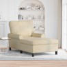 Chaise longue avec coussin Crème 91 x 157 x 91 cm tissu 618100618100