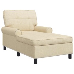 Chaise longue avec coussin Crème 91 x 157 x 91 cm tissu 618100618100