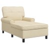 Chaise longue avec coussin Crème 91 x 157 x 91 cm tissu 618100618100