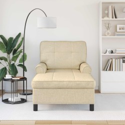 Chaise longue avec coussin Crème 91 x 157 x 91 cm tissu 618100618100
