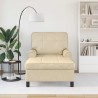 Chaise longue avec coussin Crème 91 x 157 x 91 cm tissu 618100618100